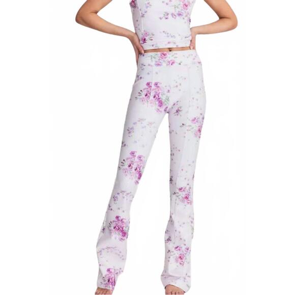 NEW LOVESHACKFANCY reed floral flare legging in magenta glow
